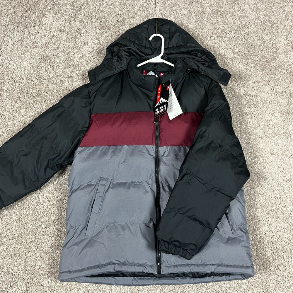 Climate Concepts Boy's Winter Bubble Ski Jacket w/ Detachable Hood LARGE‎ 16/18
